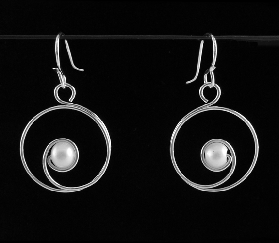 Mark Steel - Sterling Silver with Fresh Water Pearl Earrings
